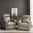 Adela 36.02'' W Genuine Leather Power Recliner with Solid Wood Legs