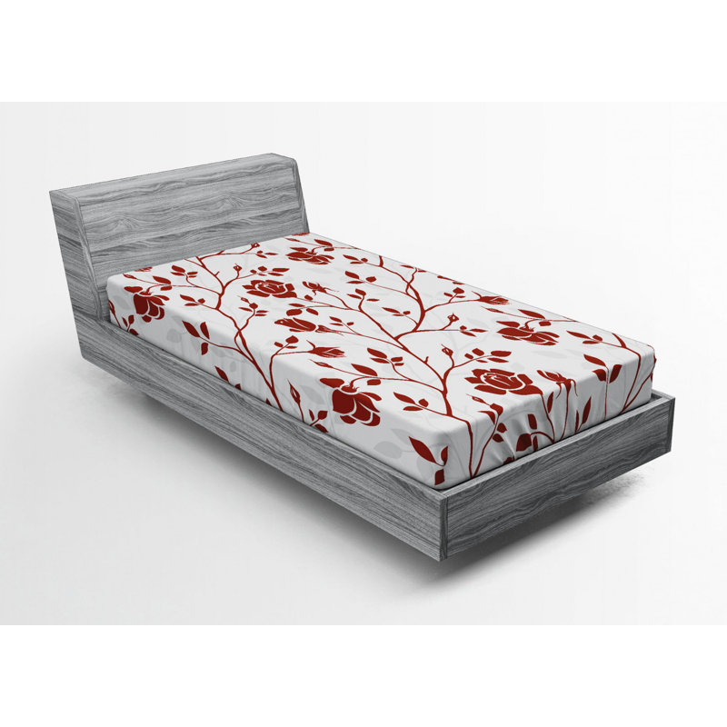 Microfiber Floral Fitted Sheet, Twin XL Fitted Sheet, Floral 2