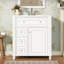 Meuble-lavabo de salle de bain avec lavabo en céramique, 30 po, armoire de rangement avec portes à fermeture en douceur et organisateur de porte-1578292587