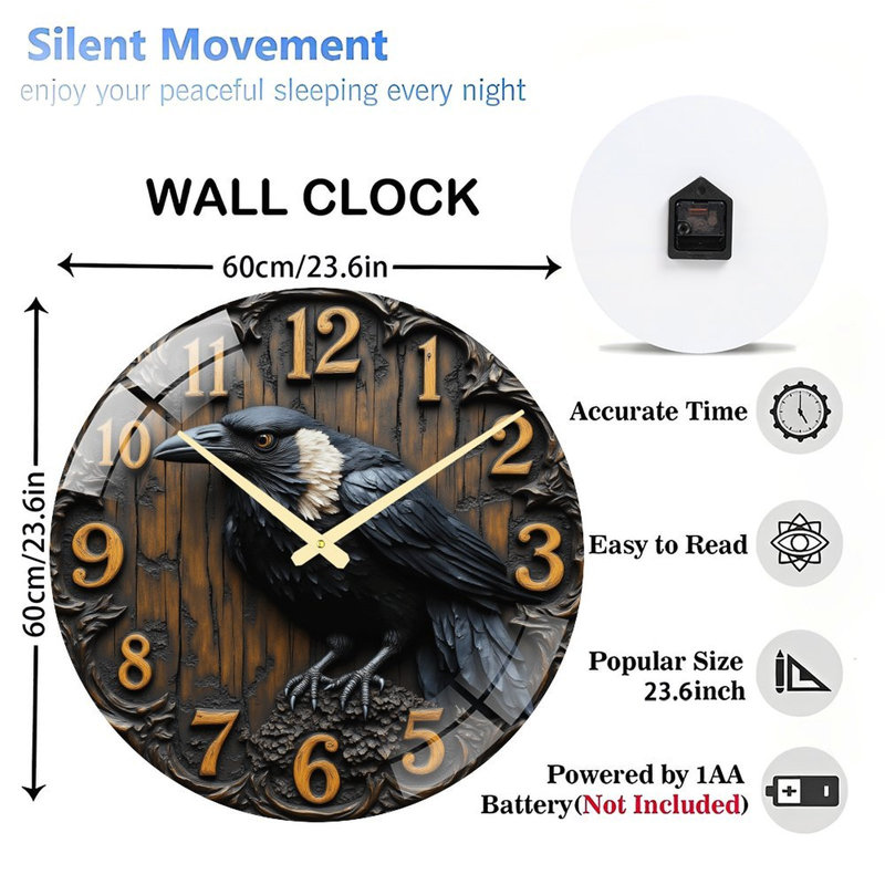 Horloge murale Raven - horloge murale 24 po