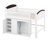 Loft Bed With Storage Cabinet, Wood Loft Bed Frame With LED Light & Wardrobe-123053232-123053231