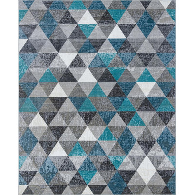  Tapis bleu / gris Argyle