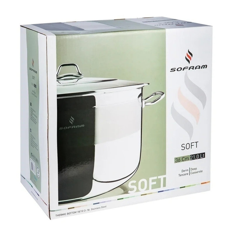 SOFRAM Stainless Steel Stock Pot, 22.2 qt.