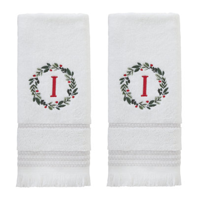 WREATH MONOGRAM I EMB HAND-WHT