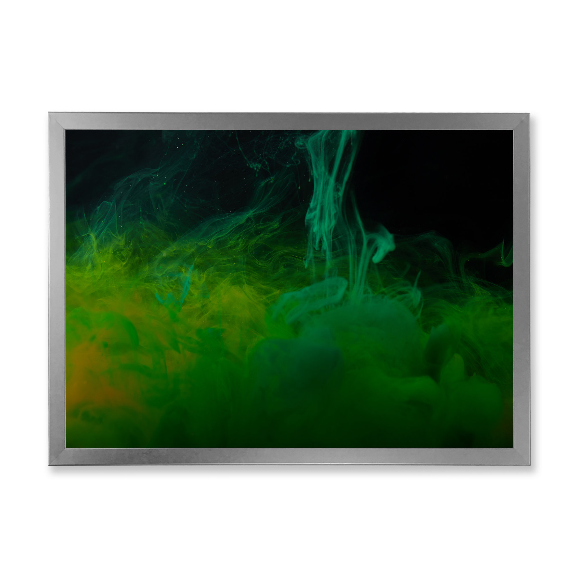 Wrought Studio Green And Black Mixed Liquid Ink " Green And Black Mixed