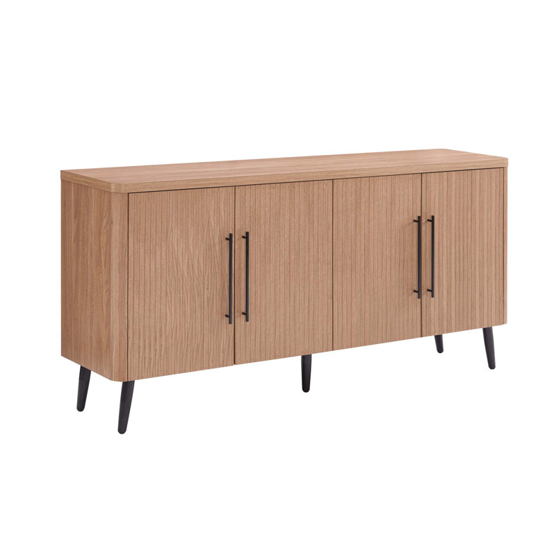Jodie 65" Fluted Sideboard In Maple, Maple