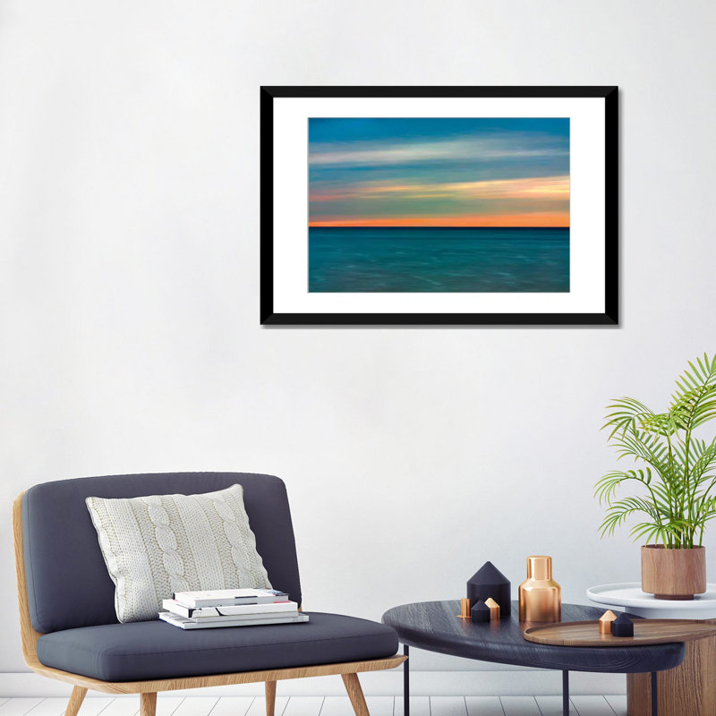«Quiet Waters II», impression sur toile, H 16 po x l 24 po x P 1 po, Papier d'art encadré noir, Blanc