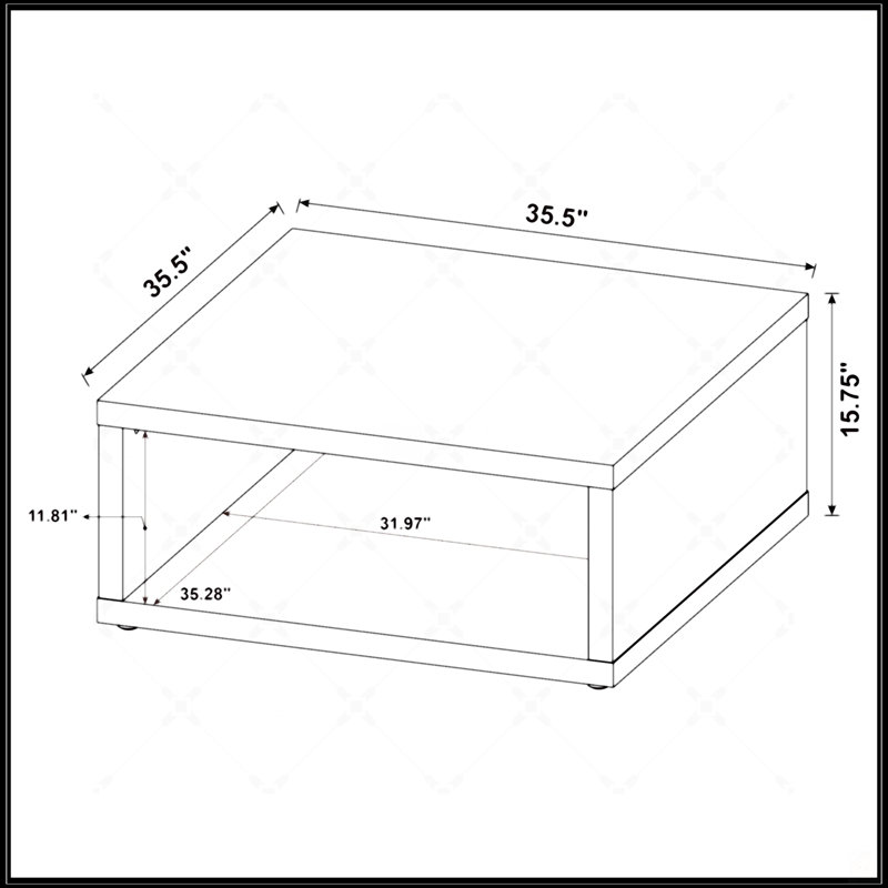 Flint Distressed Pine Square Engineered Wood Coffee Table