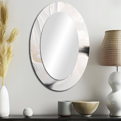 Miroir mural blanc et doré ondulé blanc et doré