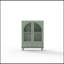 Armoire de rangement arquée avec porte en verre et 1 tiroir-1735246705