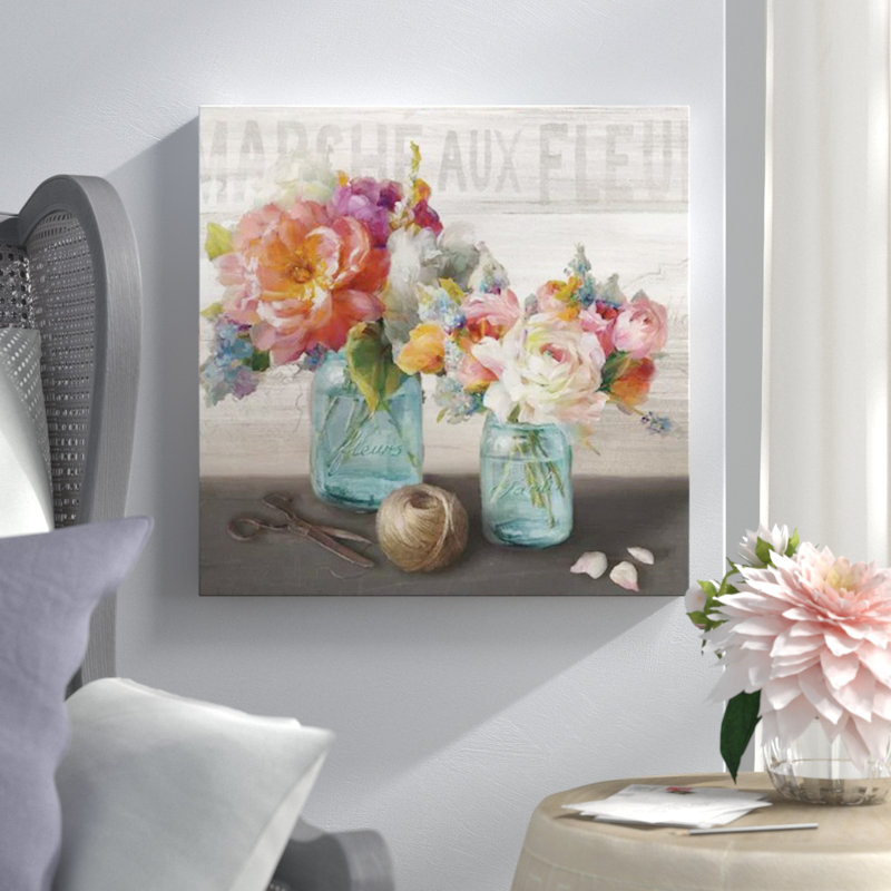 « French Cottage Bouquet III » - reproduction, Toile, H 26 po x l 26 po x P 1,5 po