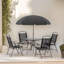 5 - Person 80cm Long Bistro Set With Parasol