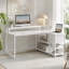 Bureau de bureau en L de 55 pouces avec rehausse de moniteur, tiroirs et tablettes de rangement pour petits espaces, table d'écriture Farmhouse-801208636