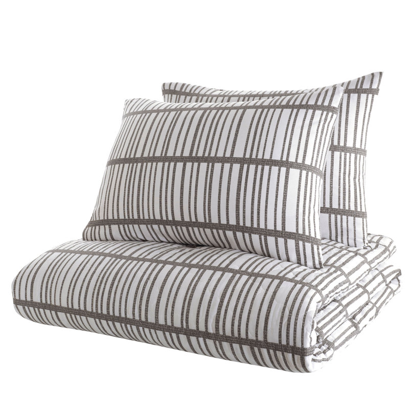 Frankie-Joe Cotton Striped Bedspread with Pillowcases Included, W200 x L250cm