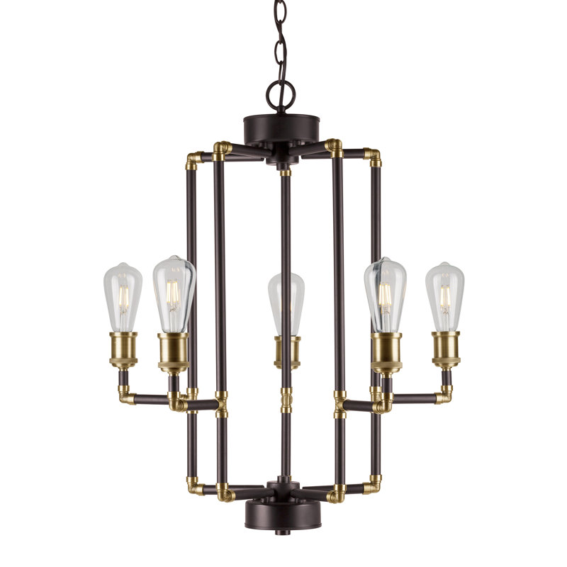 Luminaire suspendu en grappe rectangulaire à 5 lumières Lockhaven