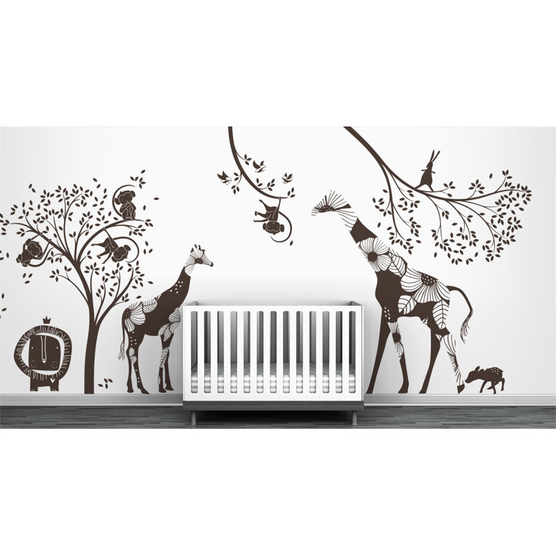 Décalcomanie murale jungle baby, Marron foncé