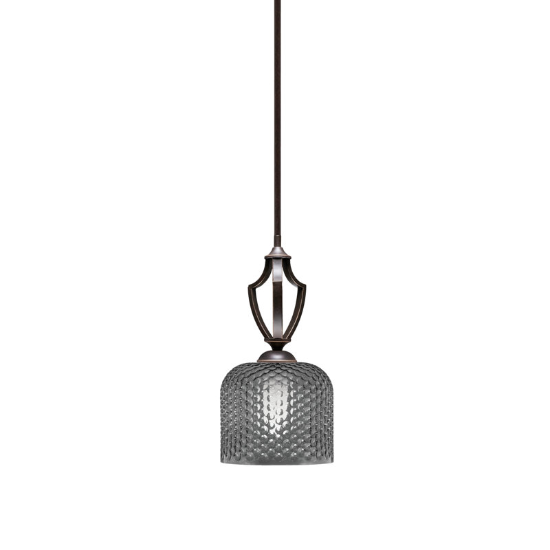 Mini-luminaire suspendu Shutesbury, verre fumé 6 po, Clair