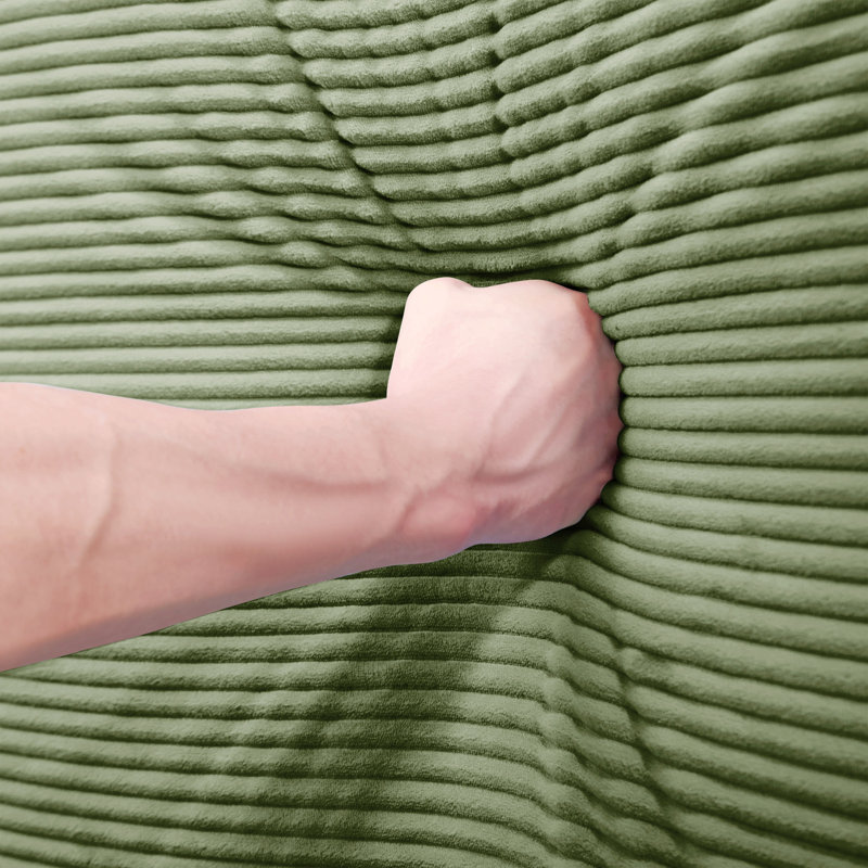 Canapé modulaire surdimensionné en L 154,6 po, Velours côtelé vert
