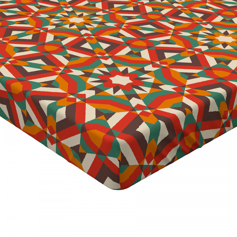 Microfiber Geometric Fitted Sheet, Full Fitted Sheet