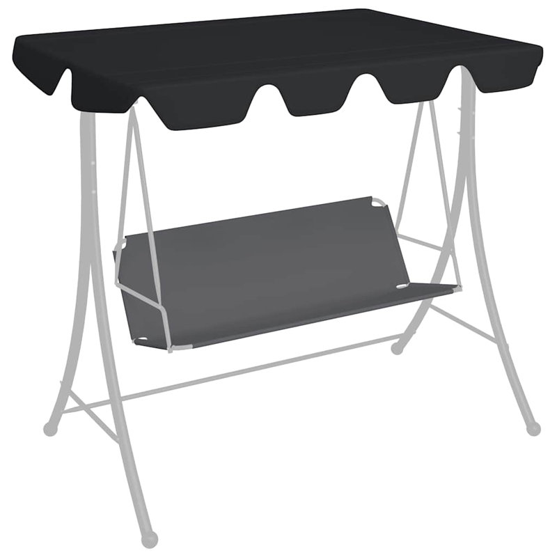 Auvent de remplacement en tissu orange Maylin, 74 po / l 66,1 po x P 57,1 po / 43,3 po, Noir, noir, noir, noir