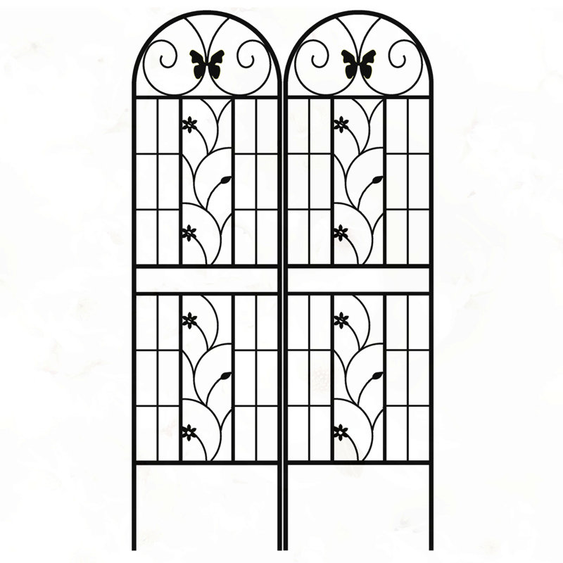 Ensemble de 2 treillis de jardin en métal antirouille 71 po x 19,7 po