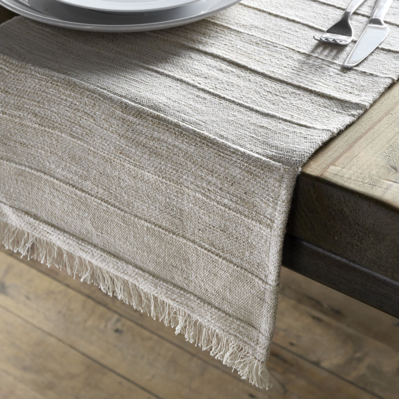 Floral Jute Cotton Blend Table Runner