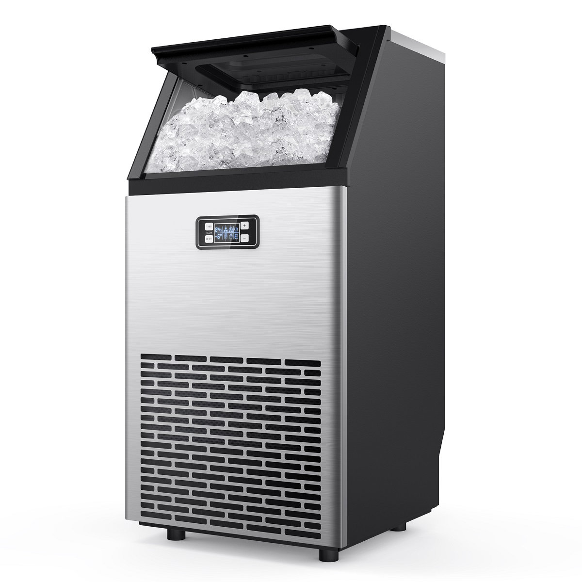 COWSAR 33-lb Ice Storage 100-lb Ice Per day Freestanding or built-in Cubed Ice Maker ( Stainless Steel with Scoop ) | Fridge.com