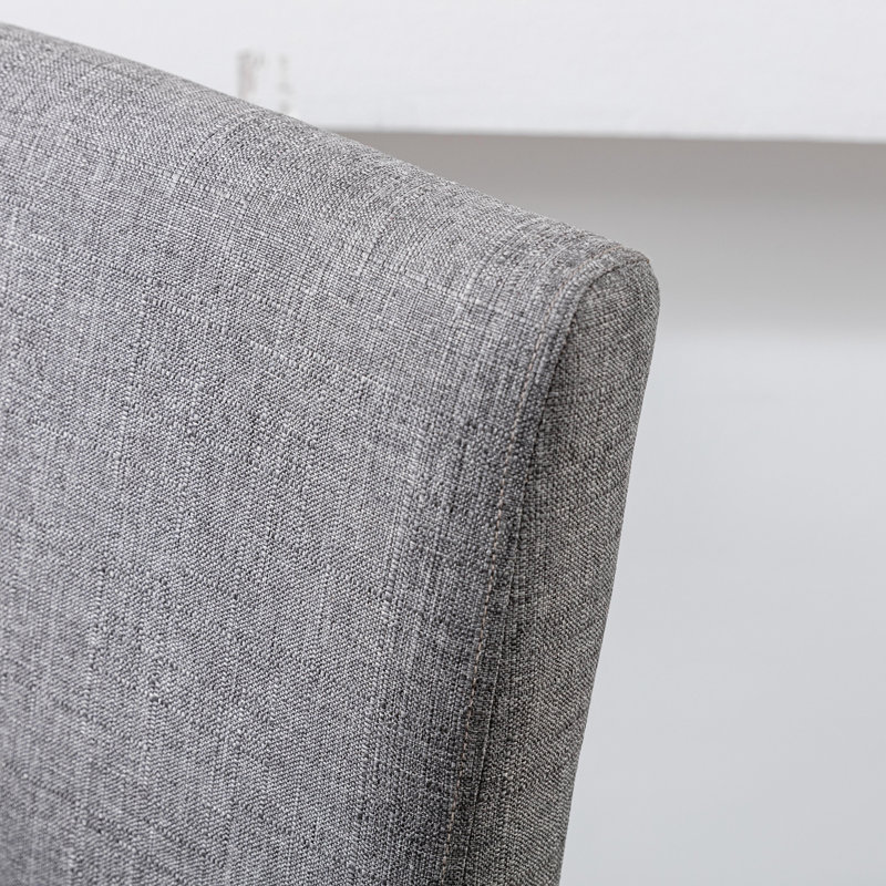 Gurrola 25" H Mid-century Modern Fabric Upholstered Solid Wood Counter Stool with Low Back, Set of 2, Gray