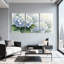 Tableau mural sur toile tendue à motif floral d'hortensias bleus (paquet de 3)-750685377