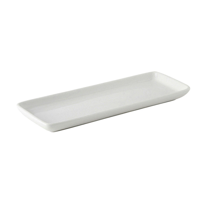 Tuxton Eggshell Ceramic Tray, Porcelain White, 1.25" H x 13.5" W x 5" D