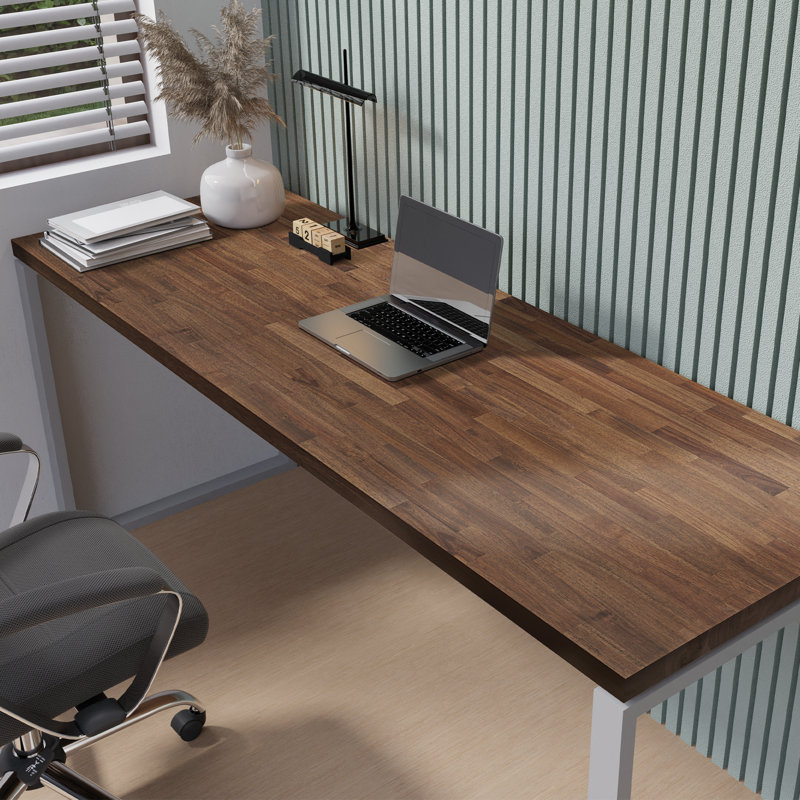 Gladys Solid Acacia Wood Tabletop - 1'' Thick, Durable and Customizable Surface for DIY Desktop, Office Desk, Dining Table, Kitchen Countertop