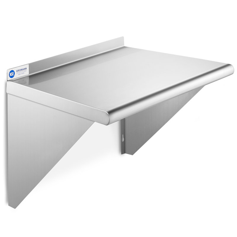  NSF Stainless Steel Wall-Mount Shelf by Latitude Run, 18.5" H x 24" W x 18" D