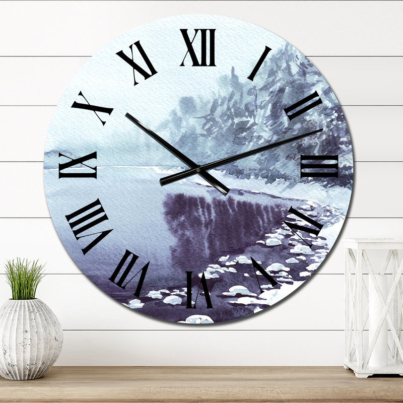 Paysage d'hiver enneigé - Horloge murale, Petit