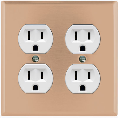 Plain Sand Brown 2 - Gang Duplex Outlet Standard Wall Plate