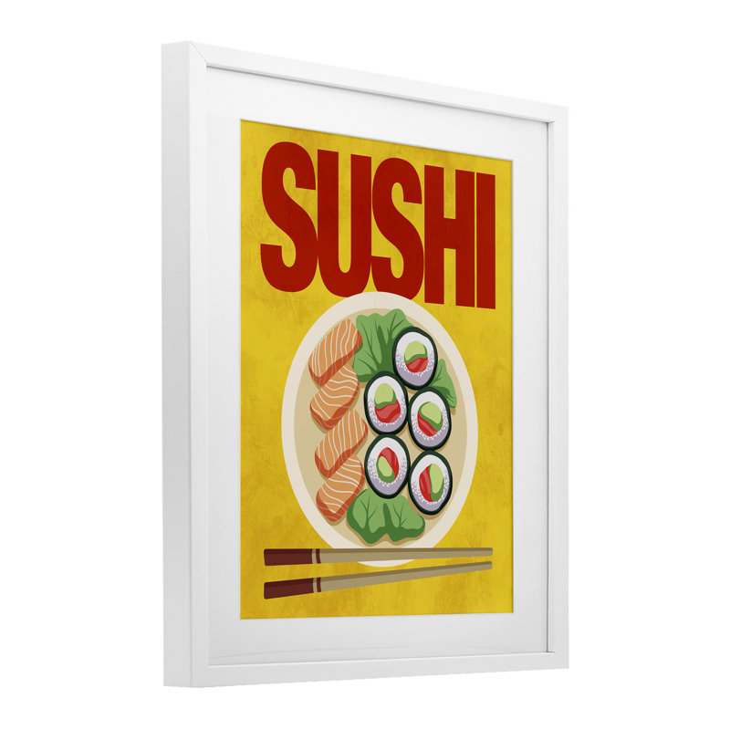 «Bright Bright & Chopsticks», reproduction encadrée sous verre, conception de Marcus Prime, H 16 po x l 13 po