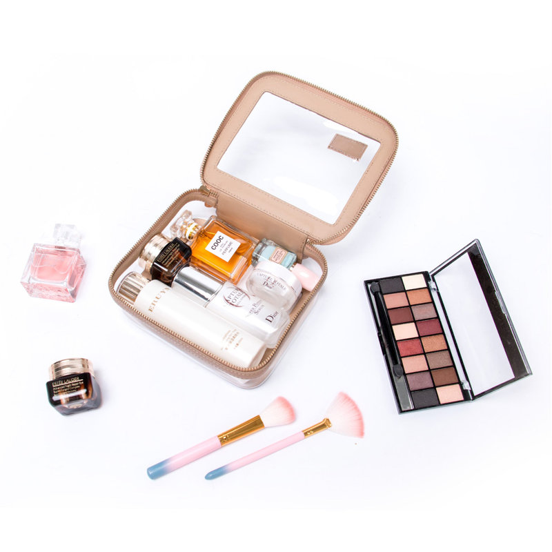 Malcum Mini Cosmetic Case Transparent, Beige