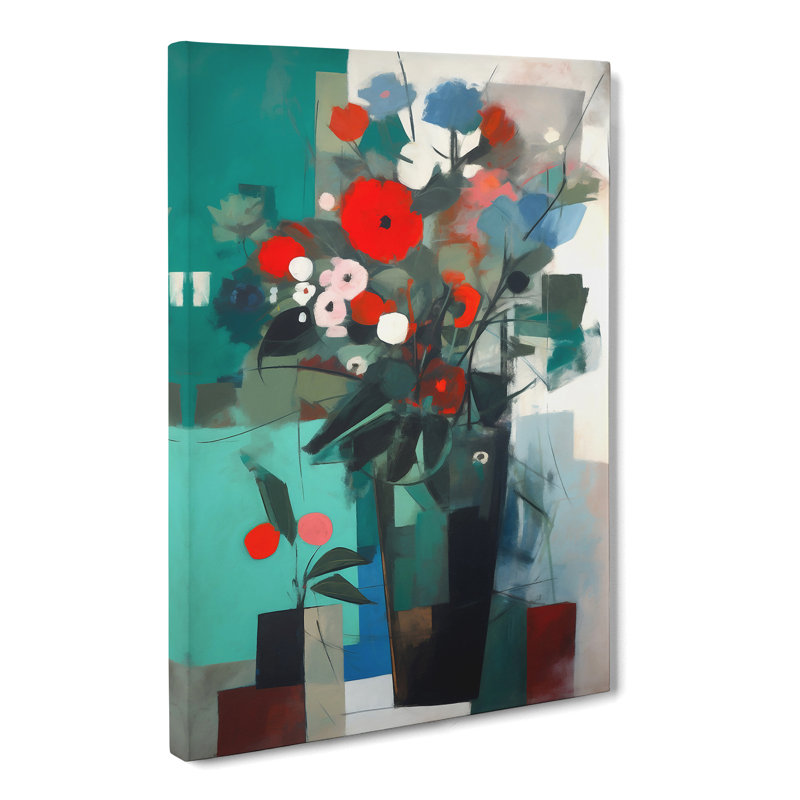 Azocar Flowers Bauhaus Vol.4 - Wrapped Canvas, 50cm H x 35cm W x 3cm D