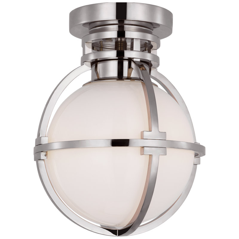 Gracie 1 - Light Flush Mount, Polished Nickel, 9.5" H x 7.25" W x 7.25" D