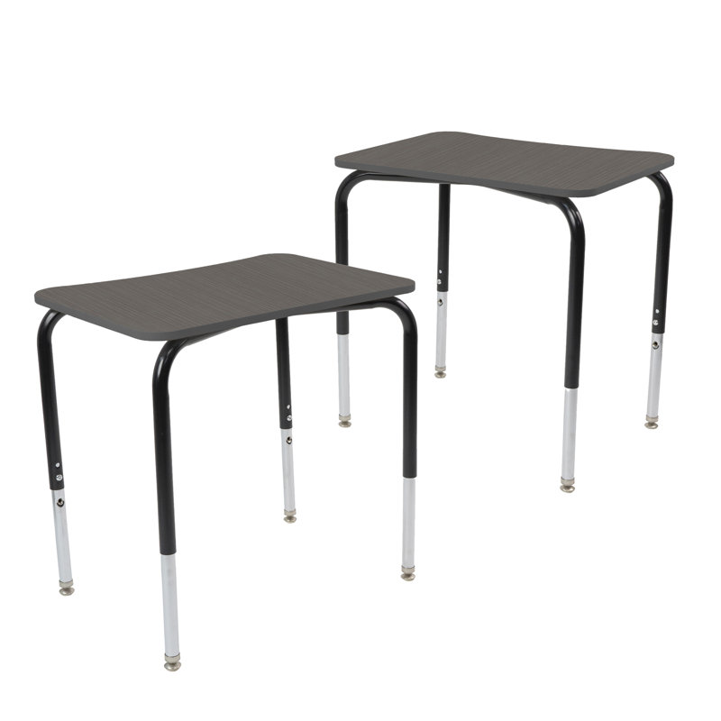 18 x 24 Belly Curve Open Front Desk, 2-pack, Grey/Grey/Black