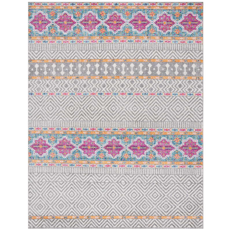 Tapis gris / ivoire Felty 614, Rectangle 8 pi x 10 pi