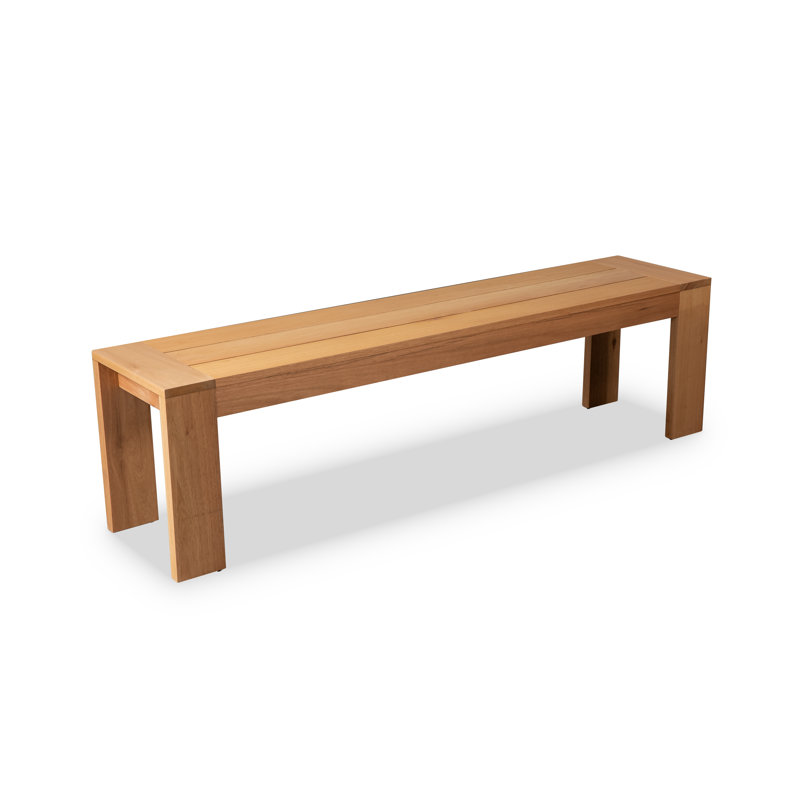 Banc d'extérieur sans dossier en bois d'eucalyptus l 66 po Callen