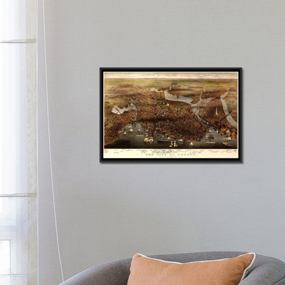 « boston map, 1873 », impression sur toile