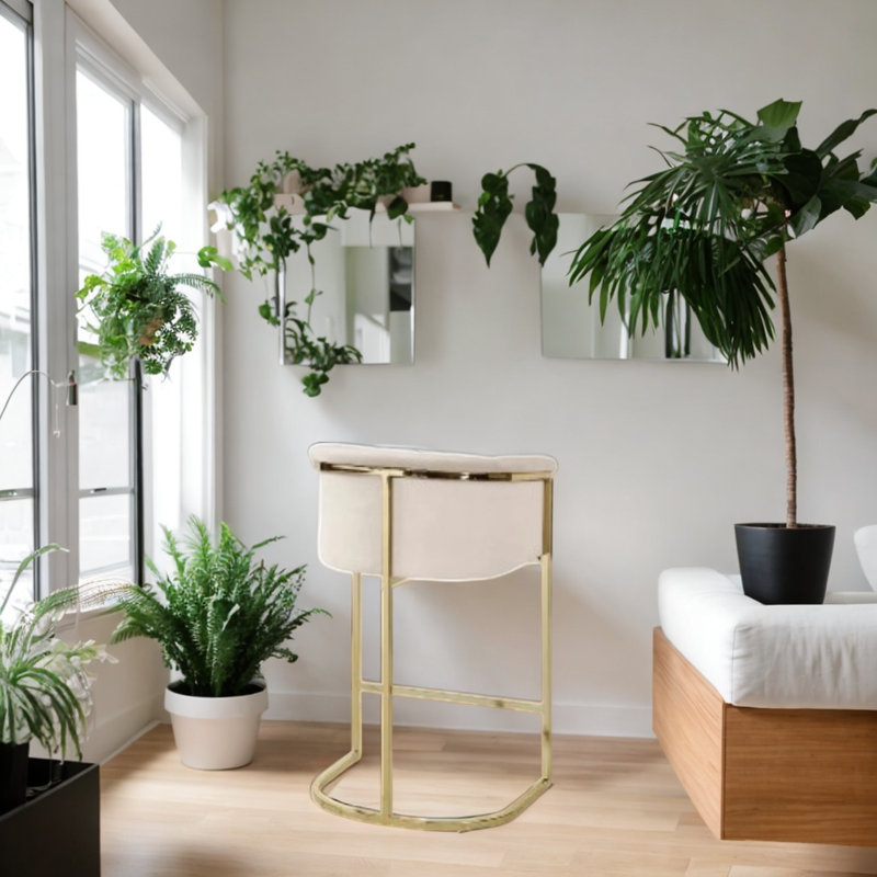 Tabouret de 27 po Szeto, Beige