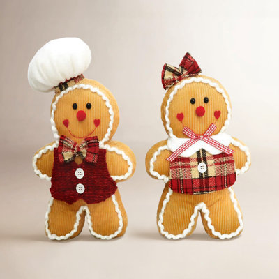 2-Piece Gingerbread Holiday Accent Set
