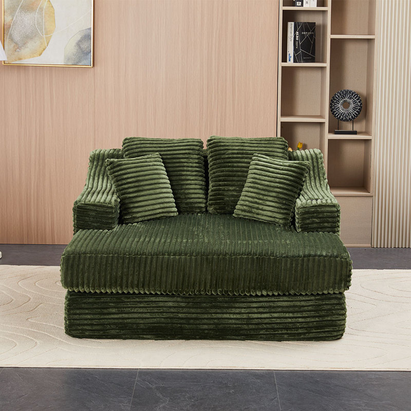 2 Seater Corduroy Sofa, Green