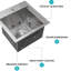 Évier de cuisine encastré en acier inoxydable de calibre 18 de 15 po, cuve simple avec revêtement de protection, conception en pente autour du trou d'eau pour un drainage rapide, utilisation multifonctionnelle des rebords, planche à découper livrée