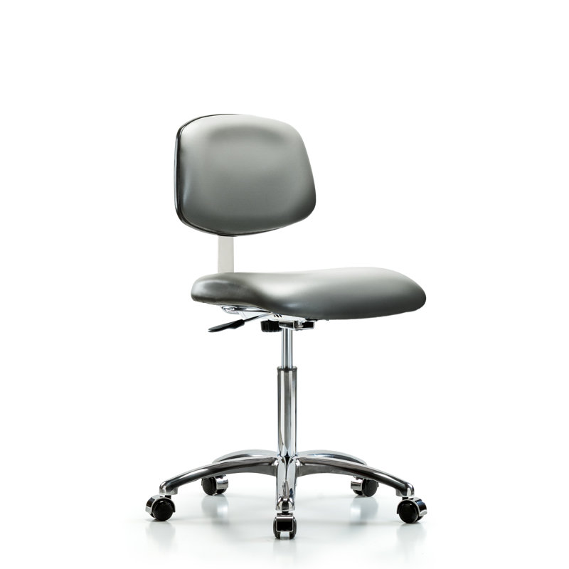 Anglie Vinyl Task Chair, Casters, Silver