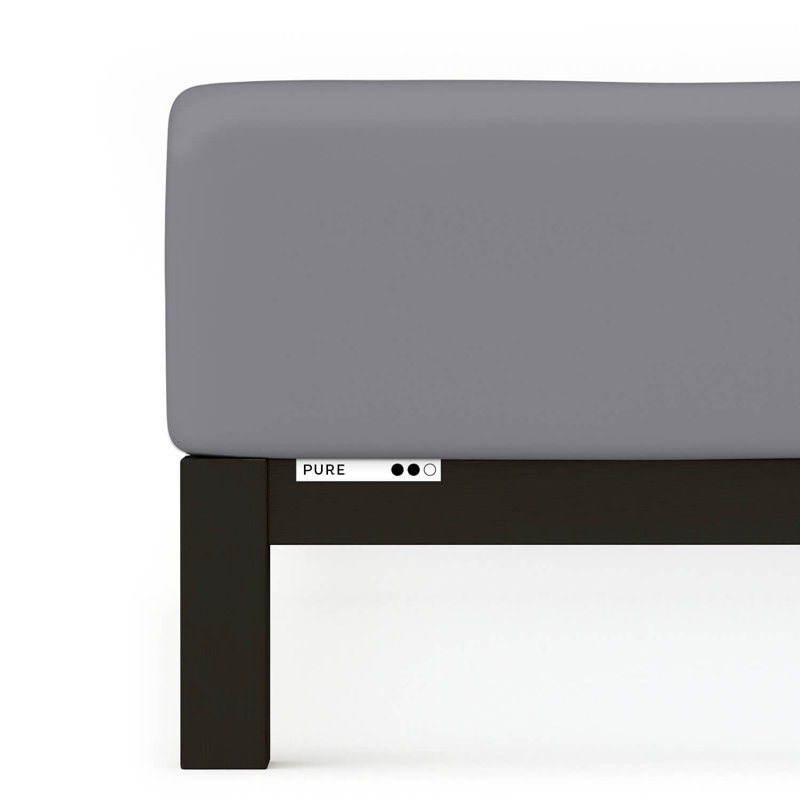 Jersey elastane fitted sheet PURE for box spring 100% organic cotton, Gray Mid, S 90x190cm - 100x220cm