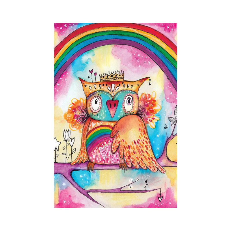 Rainbow Bird 1 Piece Painting on Canvas, 101.6cm H x 66.04cm W x 3.81cm D, Wrapped Canvas