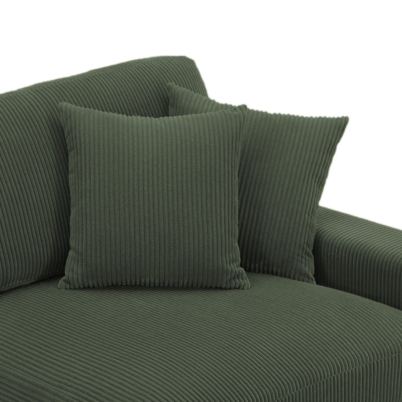 Milbrey 104.1Cm Wide Armchair, Green Corduroy